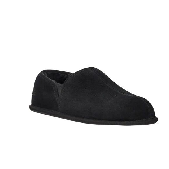 UGG Scuff Romeo II Slippers Men 13 Black Suede/Sheep Comfy Retro Cottage NWOB - Picture 1 of 10
